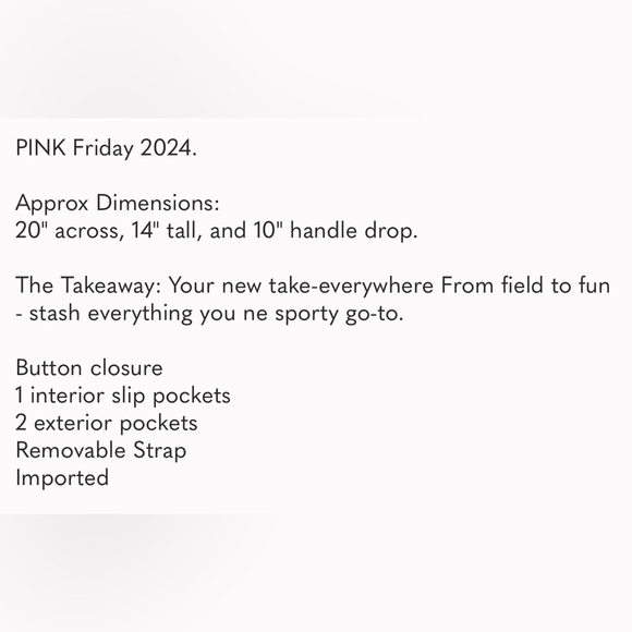 Victoria's Secret Mini Canvas Tote Bag - Picture 6 of 6